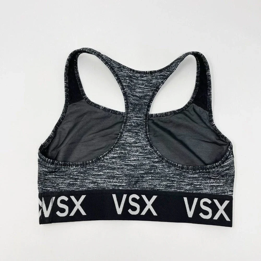 Victoria's Secret VSX Unpadded Sports‎ Bra Women's Size Small Black Spacedye